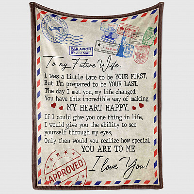 Alternative view of To My Future Wife I Was A Little Late To Be Your First Fleece Blanket - Premium Sherpa Blanket - Woven Blanket
