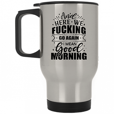 14 oz. Silver Travel Mug