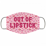 Out Of Lipstick Washable Reusable Custom - Printed Cloth Face Mask Cover, White, Cloth Face Mask