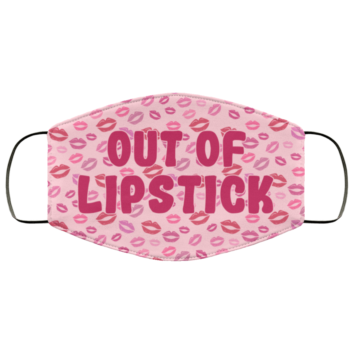 Out Of Lipstick Washable Reusable Custom - Printed Cloth Face Mask Cover, White, Cloth Face Mask
