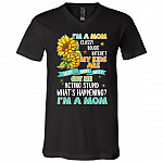 I'm A Mom Classy Bougie Ratchet My Kids Are Sassy Moody Nasty T-Shirt - Motherhood Gift V Neck Shirt, Black, V-Neck T-Shirt