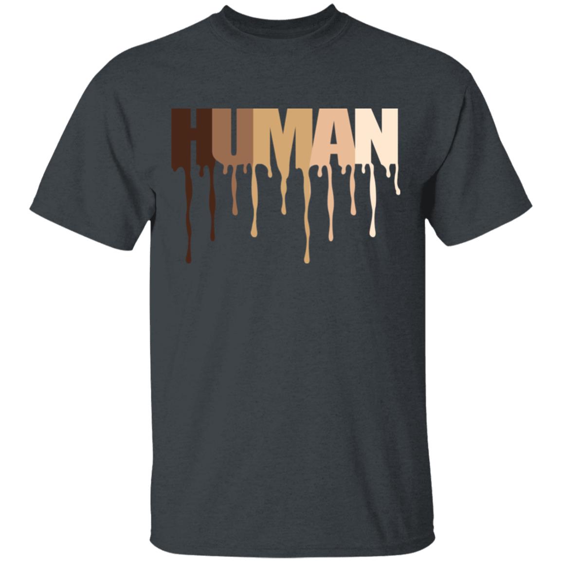 Human Melanin Dripping T-Shirt - Equal Rights Equal Fights Shirt, Dark Heather, Unisex T-Shirt