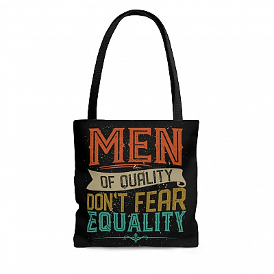Men of Quality Don't Fear Equality Feminist Gift All Over Print Tote Bag - Shoulder Bag