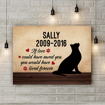 Alternative view of Personalized Cat Memorial Gallery Wrapped Framed Canvas Prints - Unframed Poster - Custom Cat Sympathy Gift