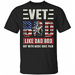 Vet Bod Like Dad Bod But With More Knee Pain T-Shirt - Funny Vet Dad Shirt, Black, Unisex T-Shirt