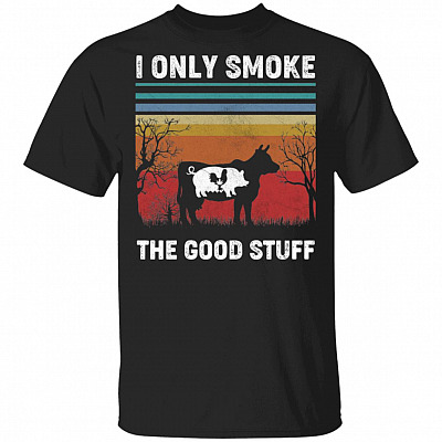 I Only Smoke the Good Stuff Vintage Retro BBQ T-Shirt - Weed Smoker Gift, Black, Unisex T-Shirt