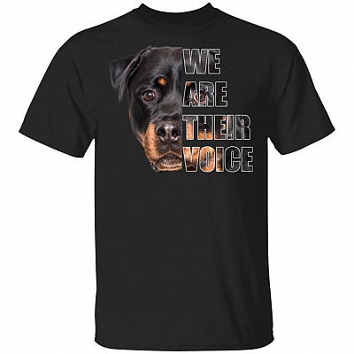 We Are Their Voice - Rottweiler Lovers T-Shirt, Black, Unisex T-Shirt