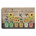 Love Someone With Autism Framed Canvas Print - Unframed Poster, White, 0.75'' Framed Canvas