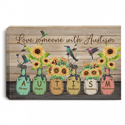 Love Someone With Autism Framed Canvas Print - Unframed Poster, White, 0.75'' Framed Canvas