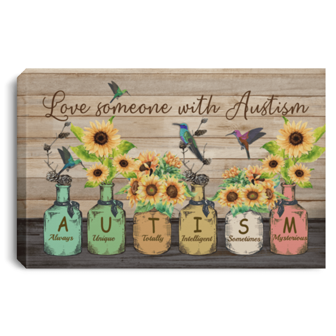 Love Someone With Autism Framed Canvas Print - Unframed Poster, White, 0.75'' Framed Canvas