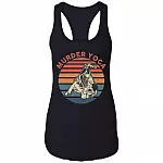 Murder Yoga Cotton Tank Top Tee - Ladies Racerback Tank - Vintage Cho-ke Dealer BJJ Shirt, Black, Ladies Racerback Tank
