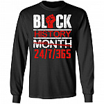 Black History Month 27-7-365 African American Pride Gift Hoodie - Sweatshirt, Black, Long Sleeve