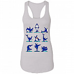 Funny Yoga Shark Cotton Tank Top Tee - Ladies Racerback Tank, White, Ladies Racerback Tank Funny Yoga Shark Cotton Tank Top Tee - Ladies Racerback Tank, White, Ladies Racerback Tank