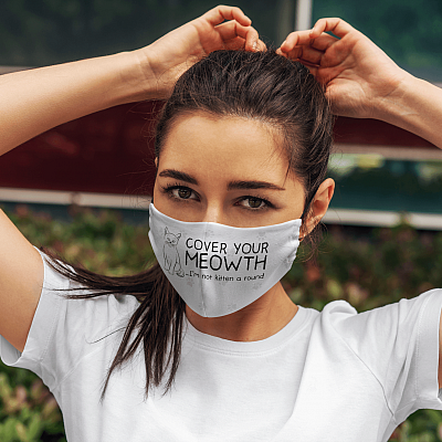 Alternative view of Cover Your Meowth I'm Not Kitten Around Washable Reusable Custom – Printed Cloth Face Mask Cover