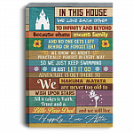 In This House We Love Each Other To Infinity and Beyond Gallery Wrapped Framed Canvas Prints - Unframed Poster, White, 0.75'' Framed Canvas