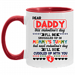 Daddy This Father's Day I'll Be Snuggled Up In Mommy's Tummy Ceramic Accent Coffee Mug, White/Red, 11 oz. Accent Mug
