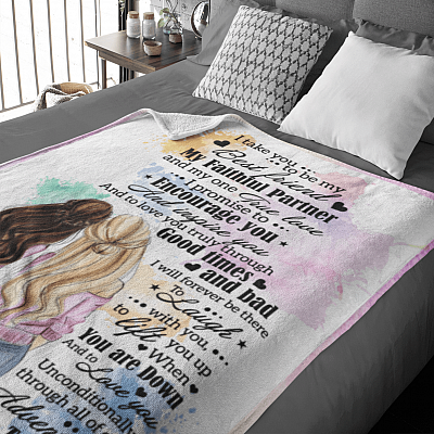 Alternative view of I Take You to Be My Best Friend My Faithful Partner - Girl Best Friend Fleece Blanket - Sherpa Blanket