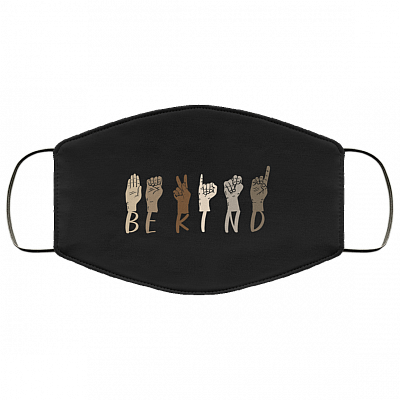 Be Kind Black Lives Matter Washable Reusable Custom – Printed Cloth Face Mask Cover, Black, Cloth Face Mask