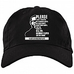 Please I Can't Breathe Black Lives Matter Hat - Justice For George Floyd Twill Cap - Snapback - Trucker Hat, Black, Brushed Twill Dad Cap