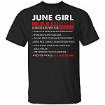 June Girl Facts T- Shirt - Funny June Girl Birthday Gift, Black, Unisex T-Shirt