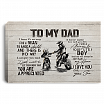 From Son To My Dad It's Not Easy To Raise A Child Dirt Bike Canvas Poster - Father's Day Dirt Bike Wall Art, White, 0.75'' Framed Canvas