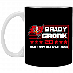 Brady Gronk 20 Make Tampa Bay Great Again Ceramic Coffee Mug - Beer Stein - Water Bottle, Black, 11 oz. White Mug