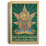 She Got Mad Hustle And A Dope Soul Framed Canvas Print - Unframed Poster, White, 0.75'' Framed Canvas