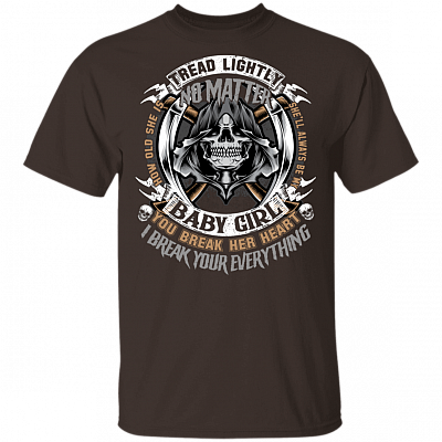 She'll Always Be My Baby Girl T-shirt - Dad Shirt From Daughter - Cool Skull Shirt, Dark Chocolate, Unisex T-Shirt