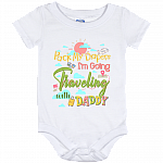 Pack My Diapers I'm Going Traveling With Daddy Cute Funny Baby Onesie - Toddler Infant Bodysuit, White, Baby Onesie - 12 Month