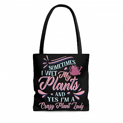 Sometimes I Wet My Plants All Over Print Tote Bag - Shoulder Bag - Reusable Grocery Shopping Bag