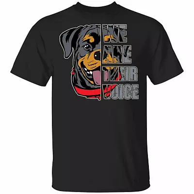 We Are Their Voice Rottweiler T-Shirt - Rottweiler Dog Lover Gifts, Black, Unisex T-Shirt