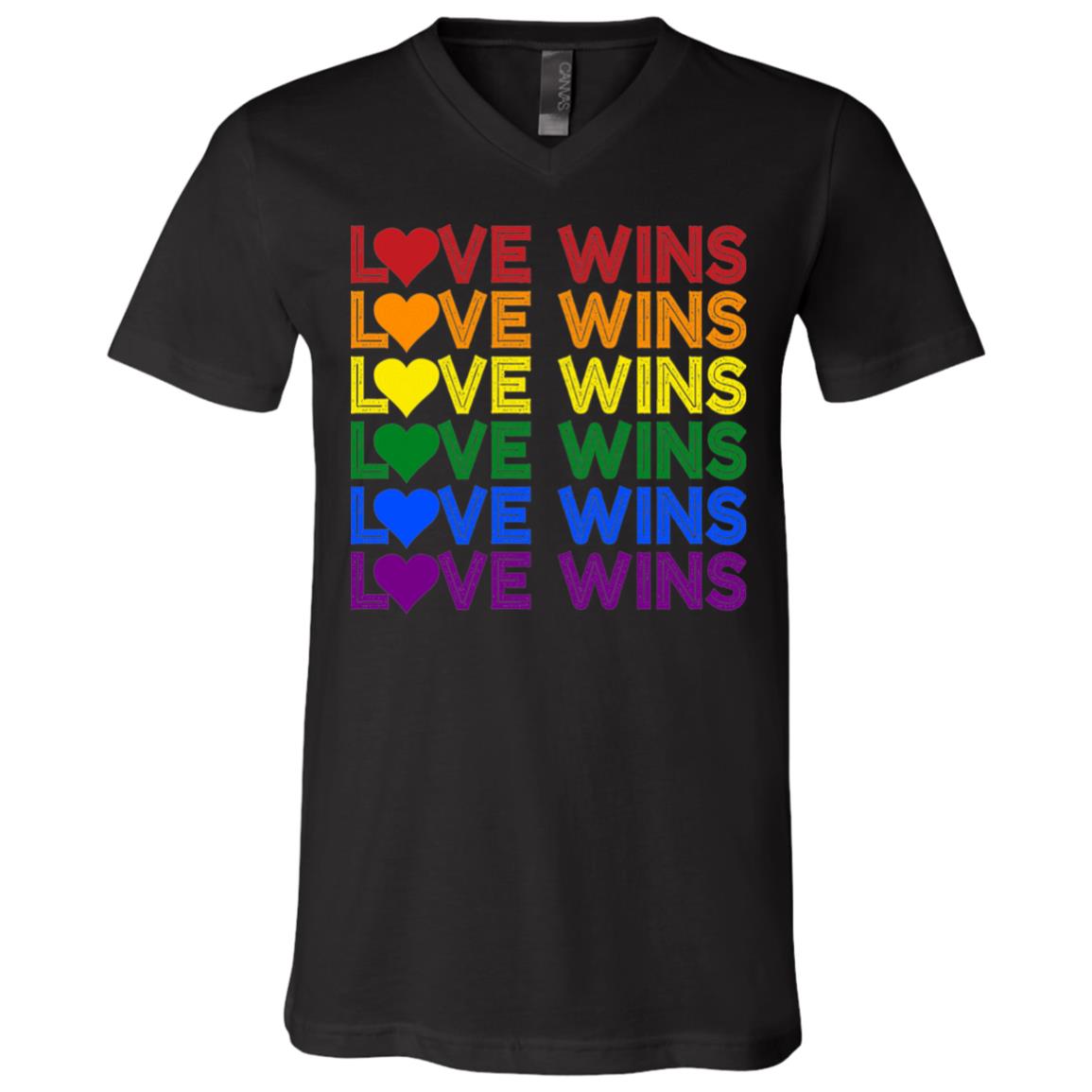 Love Wins Vintage Gay Pride T-Shirt - V-Neck Shirt - Lgbt Couple Matching Shirt, Black, V-Neck T-Shirt Love Wins Vintage Gay Pride T-Shirt - V-Neck Shirt - Lgbt Couple Matching Shirt, Black, V-Neck T-Shirt