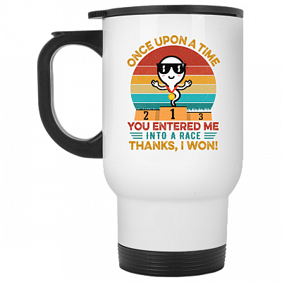 14 oz. White Travel Mug