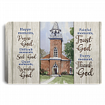 Happy Moments Praise God Trust God Every Moment Framed Canvas - Unframed Poster - Believe In God Wall Art, White, 0.75'' Framed Canvas