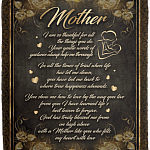 Mother's Day Blanket - Inspirational Mother Poem Fleece Blanket - Family Sherpa Blanket - Woven Blanket, White, Cozy Plush Fleece Blanket - 50x60