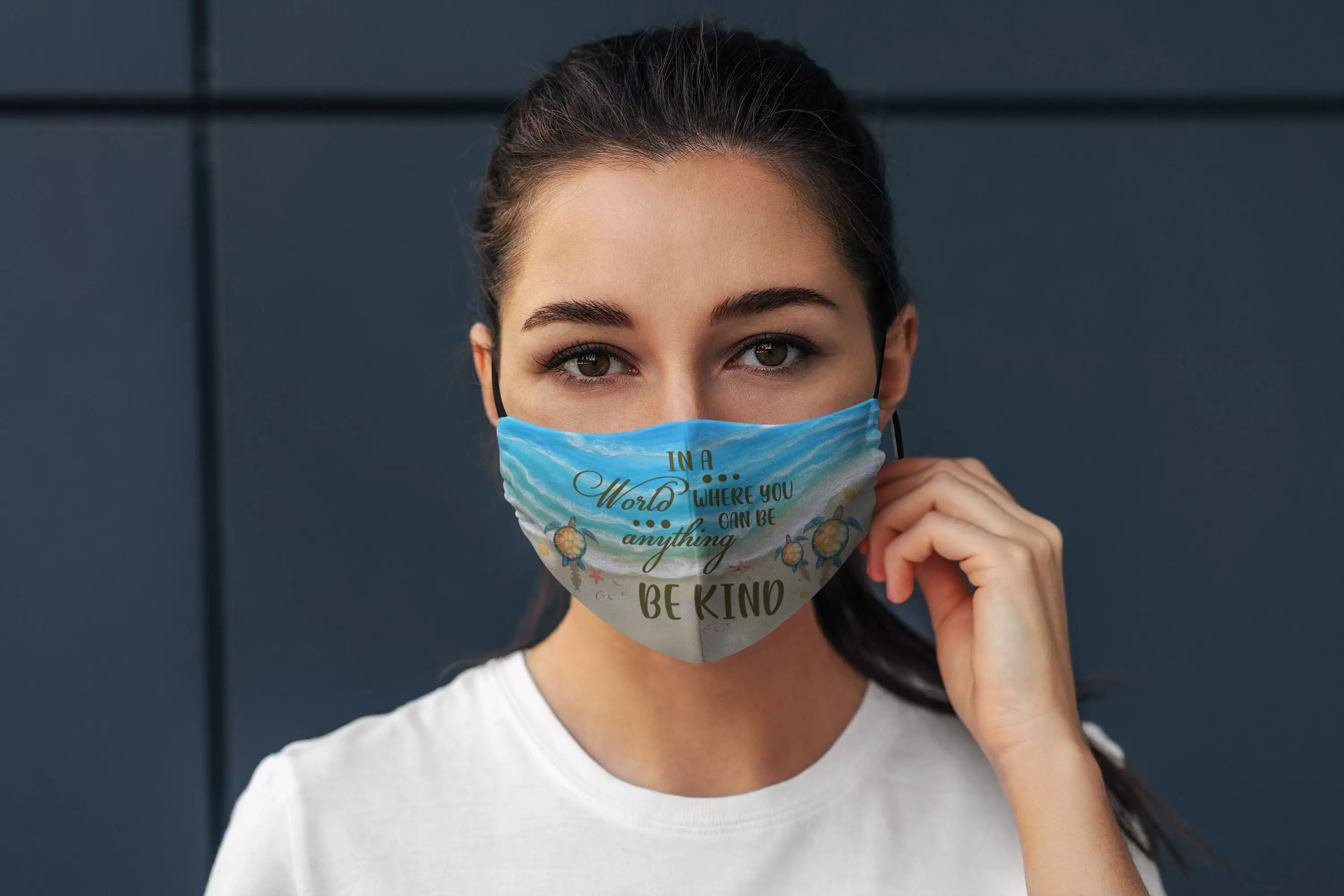 5VT. Be Kind Sea Turtle Mask mockup