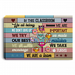 Owls In This Classroom Books Tree Kindergarten Rainbow Owl Canvas Poster - Funny Owl Bookworm Decor Wall Art, White, 0.75'' Framed Canvas