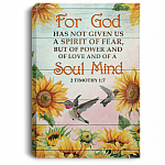 For God Has Not Given Us a Spirit of Fear 2 Timothy 1 7 Framed Canvas - Unframed Poster - Home Decor Wall Art, White, 0.75'' Framed Canvas