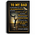 Personalized Dad Thank You For Being My Dad My Myth My Legend Gallary Wrapped Framed Canvas Prints, White, 0.75'' Framed Canvas