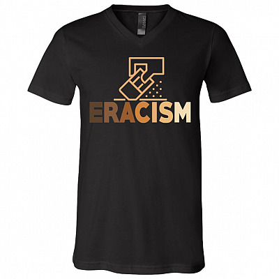 Eracism Radical Justice T-Shirt V-Neck, Black, V-Neck T-Shirt