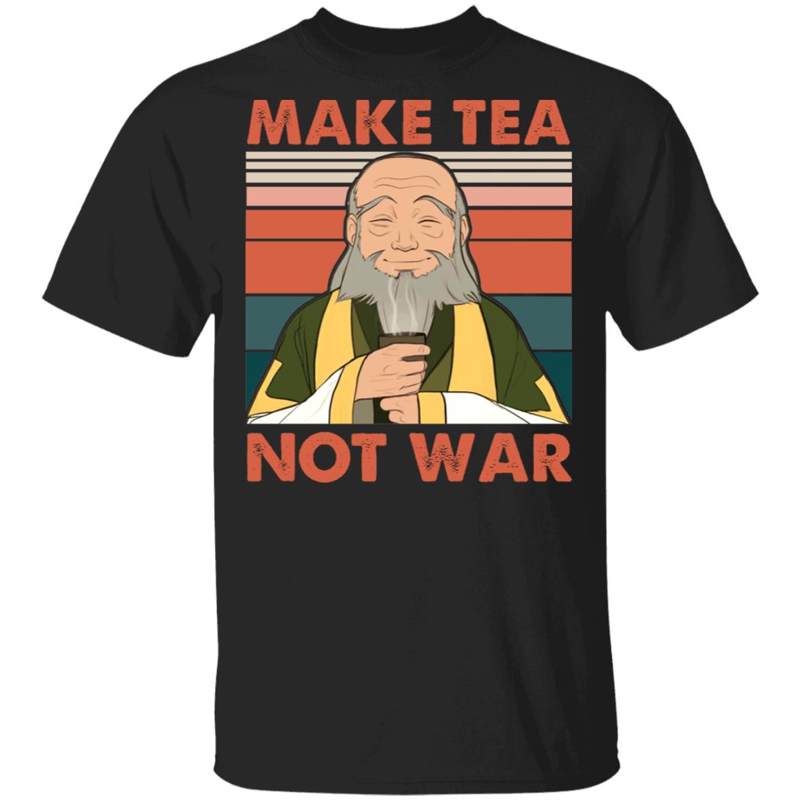 Make Tea Not War Vintage T-Shirt - Uncle Iroh Shirt, Black, Unisex T-Shirt