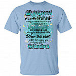 Grandson Inside This Shirt Is A Piece Of My Heart To Bring You Comfort Youth Tee - Gift From Grandparents, Light Blue, Youth T-Shirt