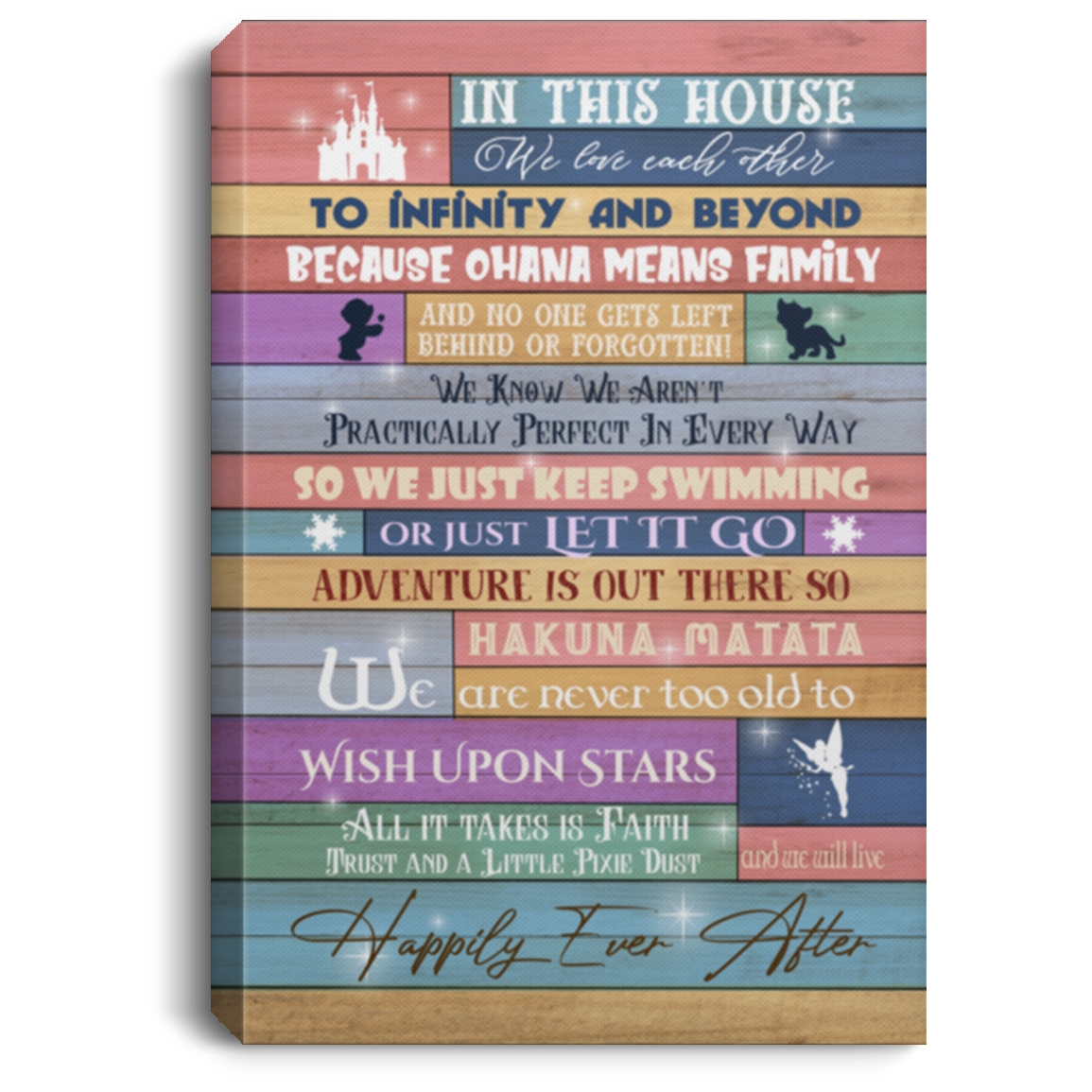 In This House We Love Each Other to Infinity and Beyond Framed Canvas Print - Unframed Poster, White, 0.75'' Framed Canvas