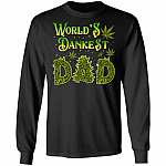 Weed Cannabis World's Dankest Dad Hoodie - Sweatshirt - Long Sleeve Shirt, Black, Long Sleeve