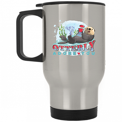 14 oz. Silver Travel Mug