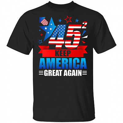 45 Squared Keep America Great Again T-shirt, Black, Unisex T-Shirt