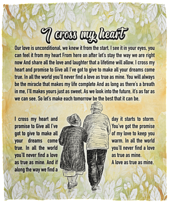 I Cross My Heart and Promise To Give All Fleece Blanket - Premium Mink Sherpa Blanket - Woven Blanket, White, Cozy Plush Fleece Blanket - 50x60