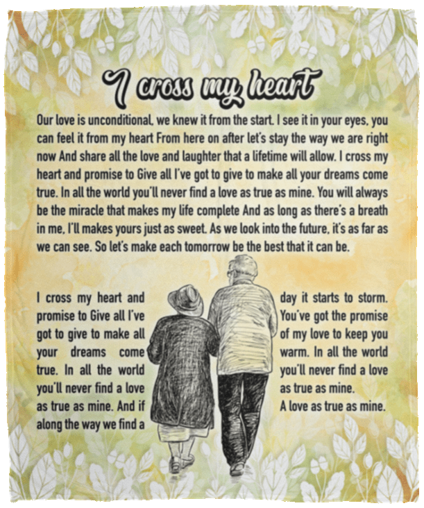 I Cross My Heart and Promise To Give All Fleece Blanket - Premium Mink Sherpa Blanket - Woven Blanket, White, Cozy Plush Fleece Blanket - 50x60
