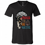 Proud To Be Native Indigenous People T Shirt - V Neck, Black, V-Neck T-Shirt
