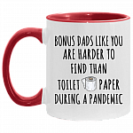 Bonus Dad Like You Are Harder To Find Accent Mug - Funny Bonus Dad Mug, White/Red, 11 oz. Accent Mug